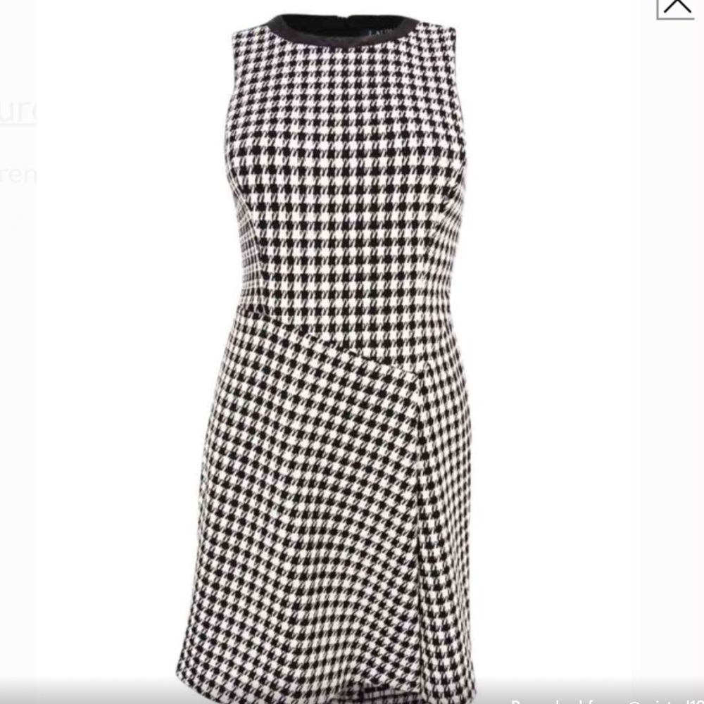 Ralph Lauren Houndstooth Overlay Dress 0p